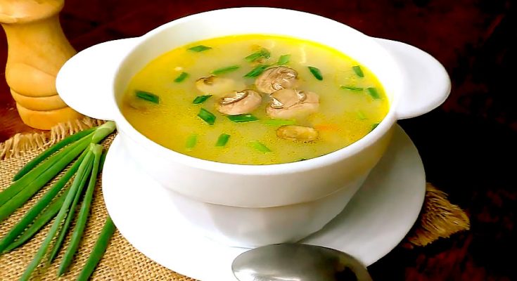 Сырный суп с курицей и грибами, рецепт с грибами