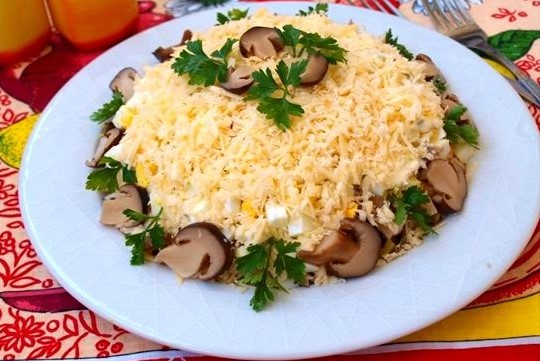Салат с курицей и грибами - 10 вкусных рецептов