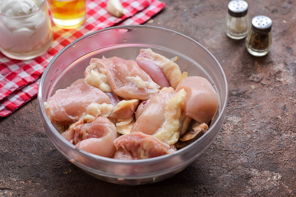 курица со сливками и грибами в духовке рецепт фото 5