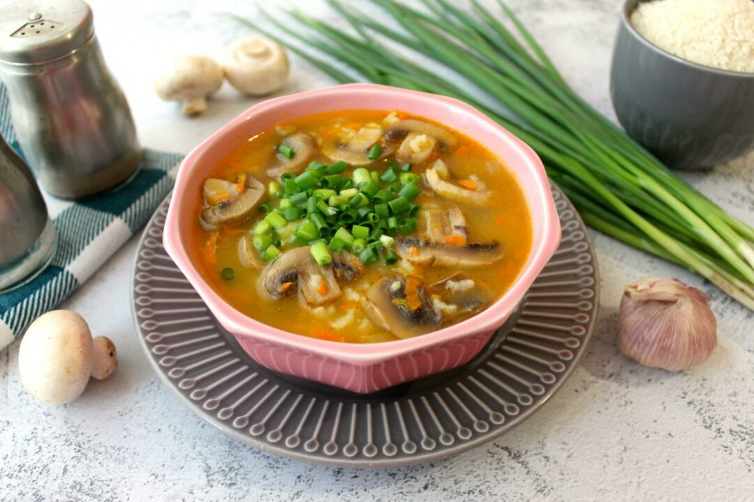 Грибной суп с рисом рецепт с пошаговым фото - 1000.menu