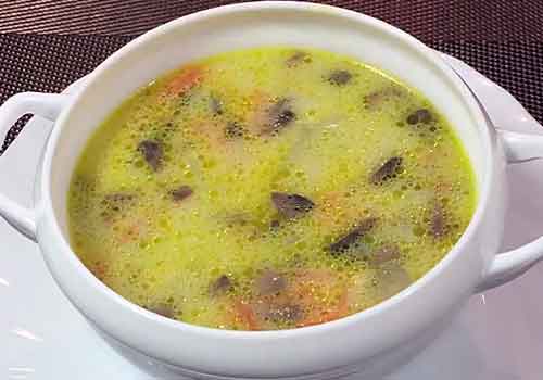 Грибной суп, Рецепт с плавленым сыром