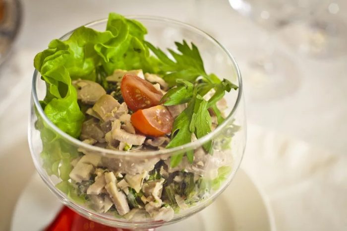 20 очень вкусных салатов с мясом и грибами рецепт