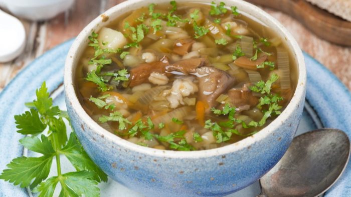 11 простых рецептов супа из белых грибов с перловкой