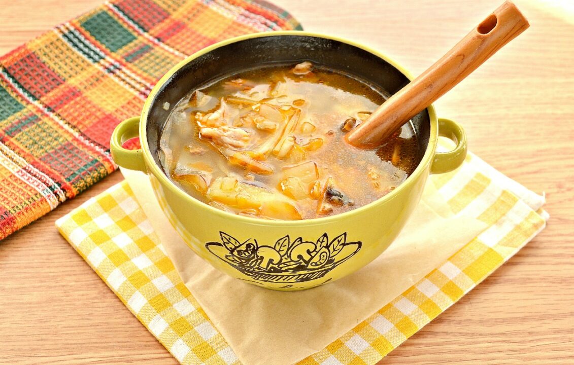 Домашний суп из свинины с грибами рецепт с фото пошагово