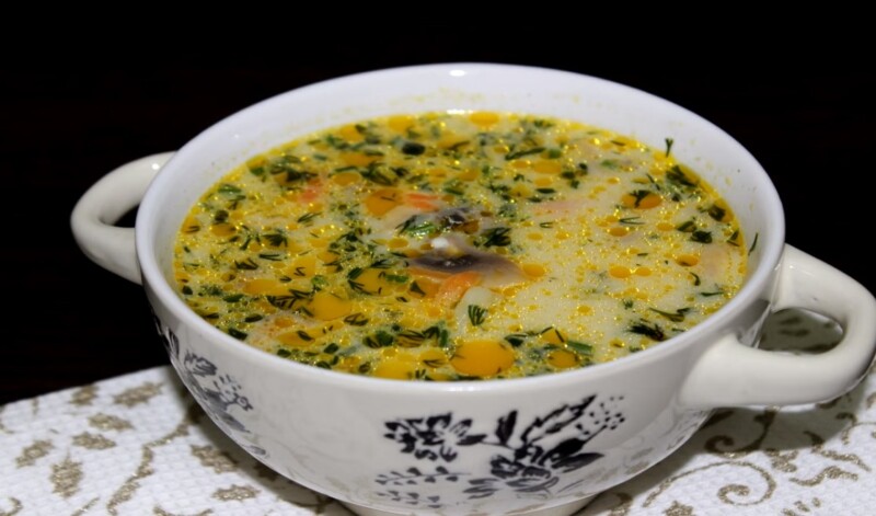 Рецепт домашнего грибного супа с имбирными грибами со сметаной и сливками