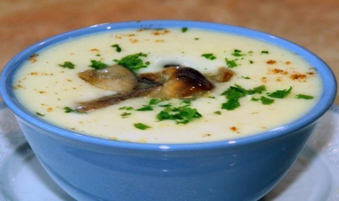 Грибной суп из маринованных шампиньонов из банки с картофелем