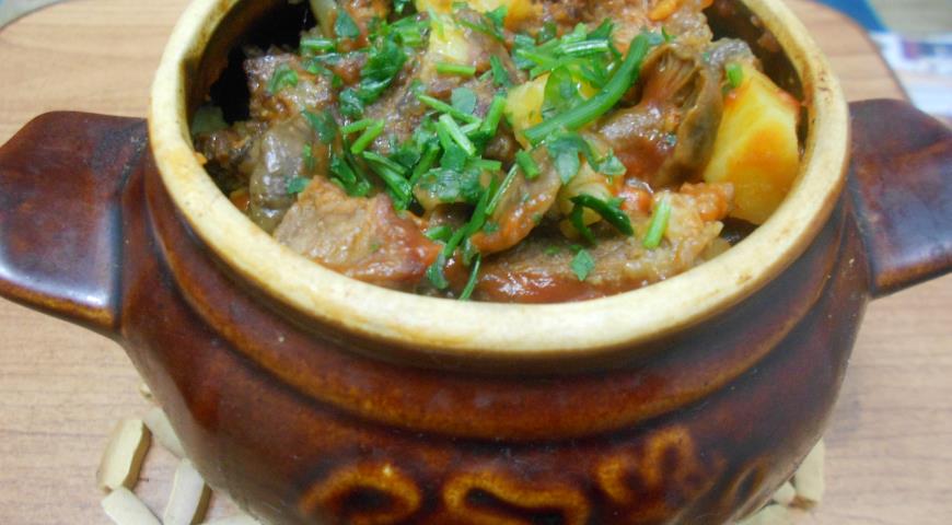 Рагу с говядиной и грибами, пошаговый рецепт с фото