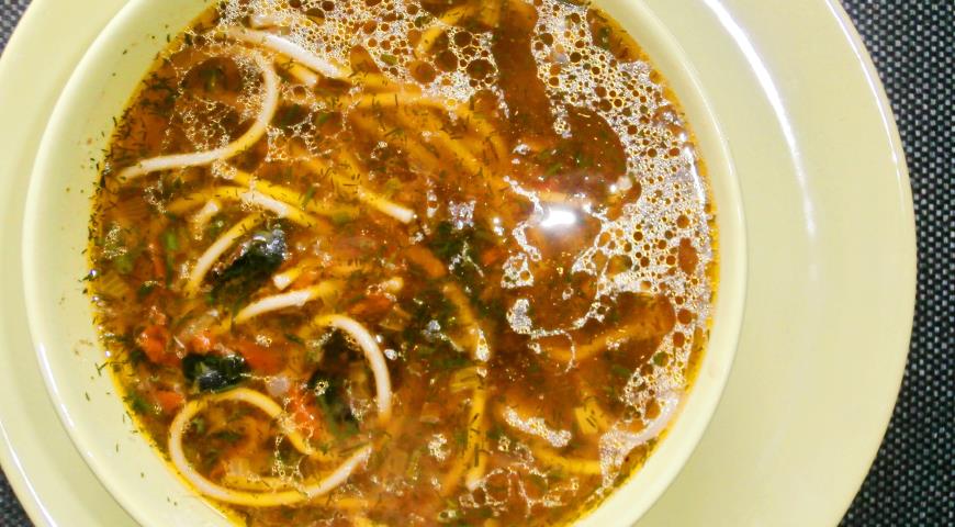 Грибной суп с вермишелью, пошаговый рецепт с фото