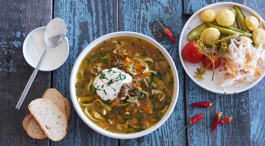 Грибной суп с лапшой, пошаговый рецепт с фотографиями