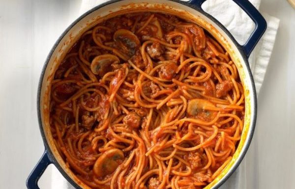 Спагетти карбонара со сливками и грибами