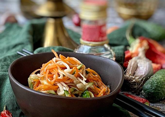 ???? Китайский салат с грибами эноки - пошаговый рецепт с фото. Автор рецепта Оксана . - Кухонная плита