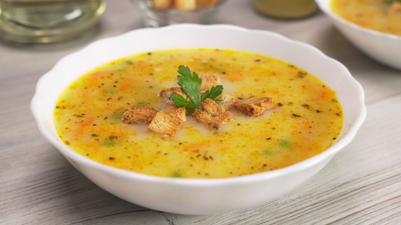 Вкусный суп с плавленым сыром из простых ингредиентов за 30 минут. Рецепт от