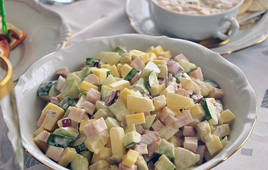 Салат с ветчиной и грибами. Кулинарный рецепт. | Рецепты. Кулинарный блог Виктории