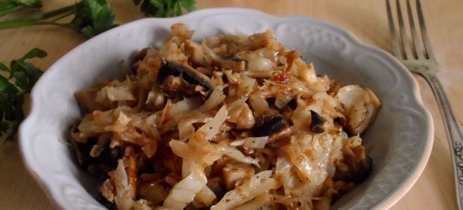 Квашеная капуста с сушеными грибами - рецепт