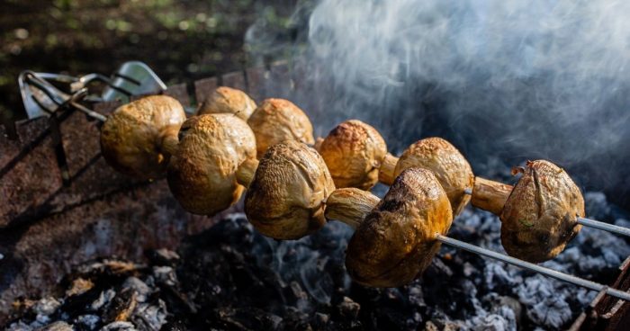 Как вкусно замариновать и пожарить грибы на костре