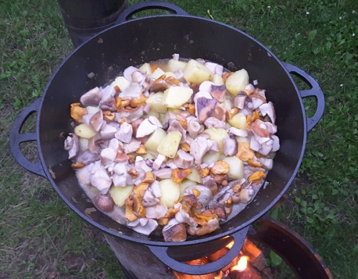 Как вкусно приготовить грибы с картошкой в казане