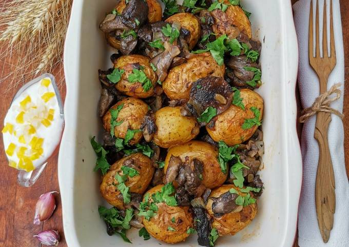 Запеченный картофель с лесными грибами - пошаговый рецепт с фото. Автор рецепта @recipes__eda . - Кухонная плита