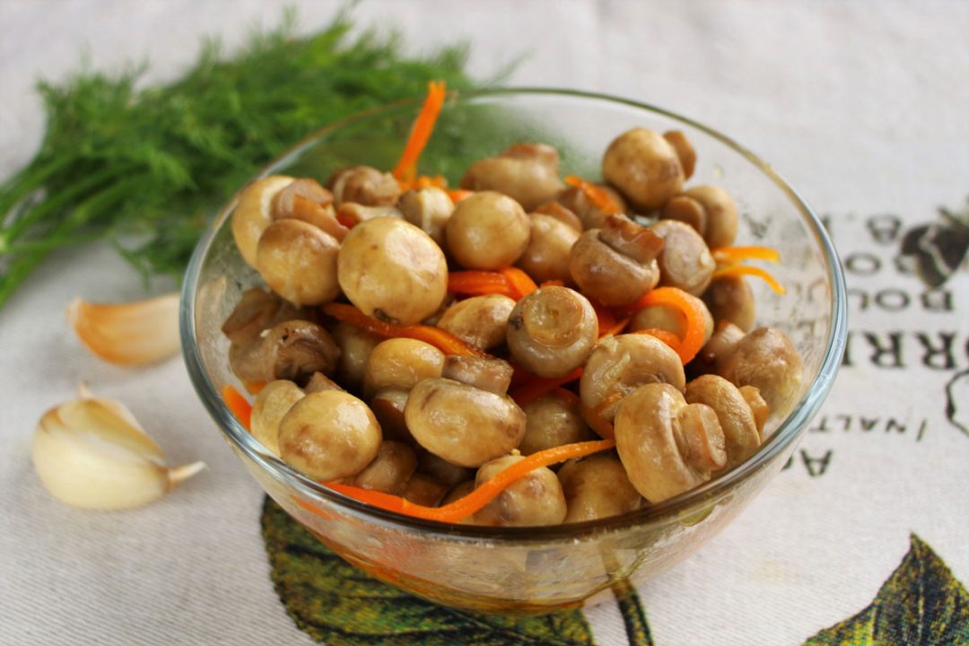 Маринованные грибы с морковью за 10 минут: рецепт с пошаговым фото