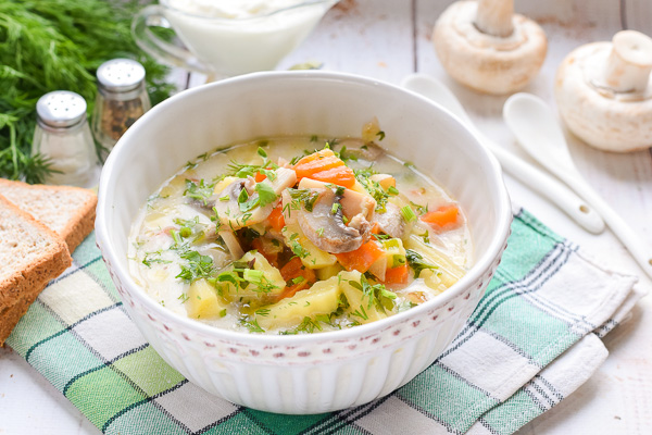 Сырный суп с грибами быстро и очень вкусно - простой пошаговый рецепт с фото от Алены Каменевой