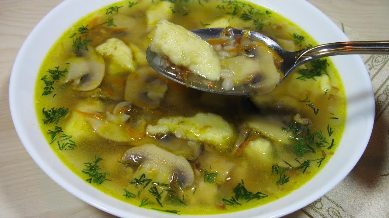 Гречневый суп с грибами и картофельной лапшой / очень вкусно и просто! - YouTube