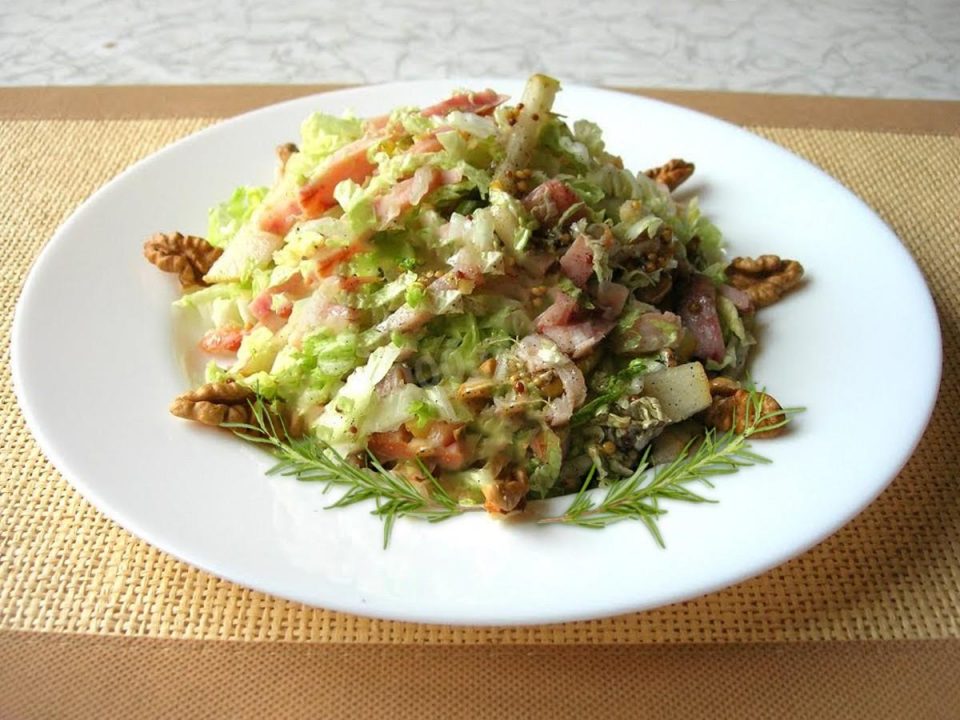 Салат из китайской капусты с грушами без майонеза рецепт с фото - 1000.menu
