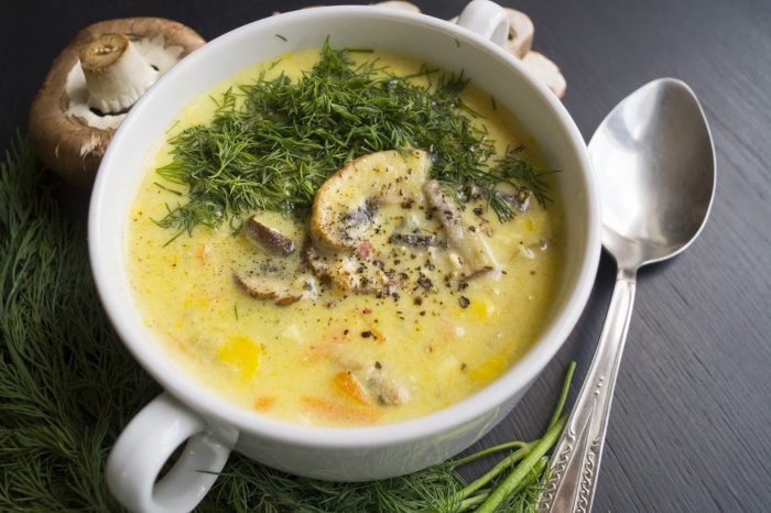 Как сварить вкусный грибной суп из шампиньонов с сыром