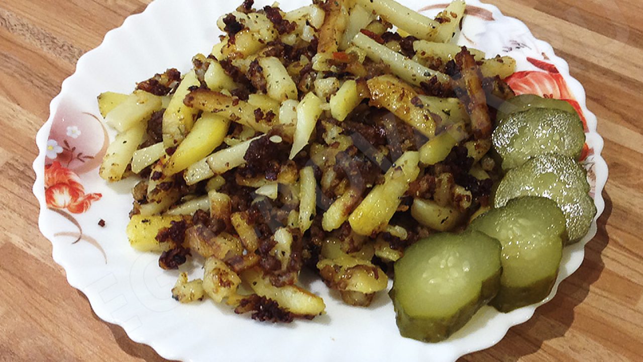 Жареный картофель с фаршем - пошаговый рецепт с фото